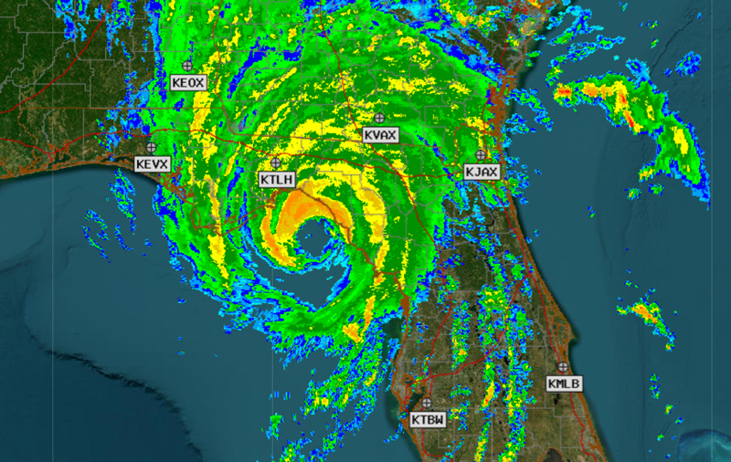 MRMR radar image of hurricane over Florida