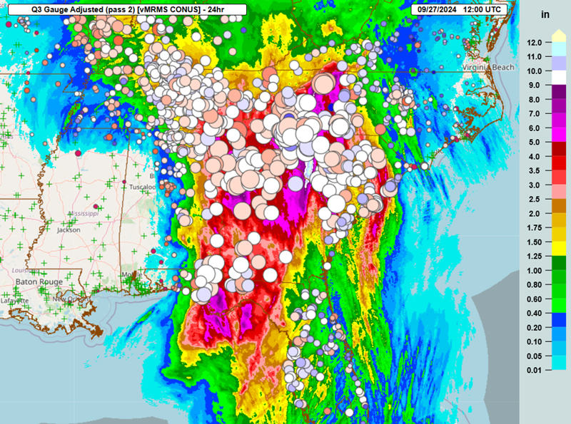 MRMS data points with radar