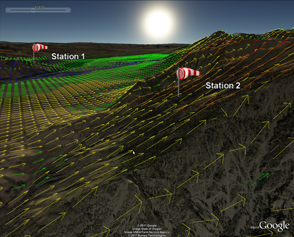 WindNinja modeling example