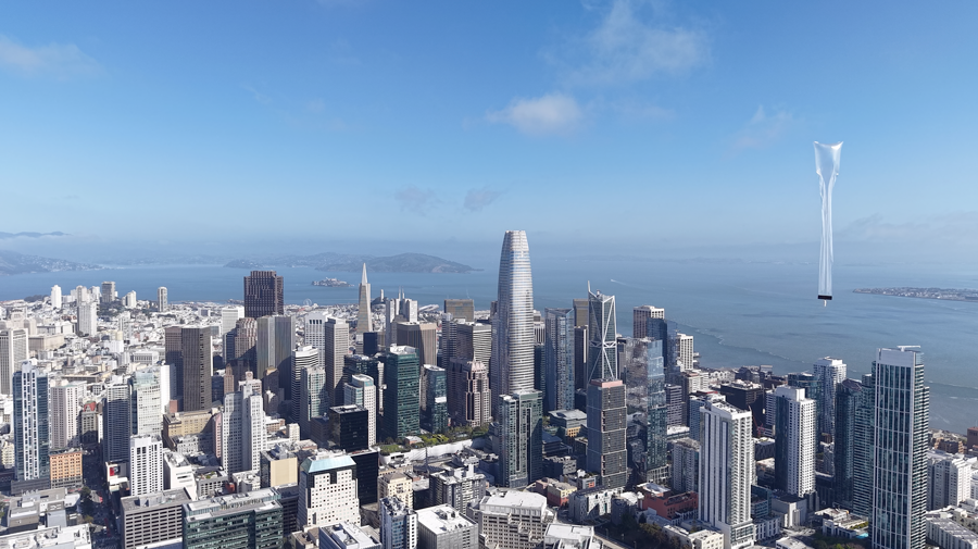 Sorcerer balloon over the city