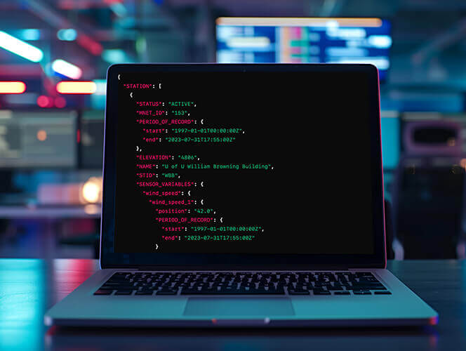 Image of a Weather API on a computer screen