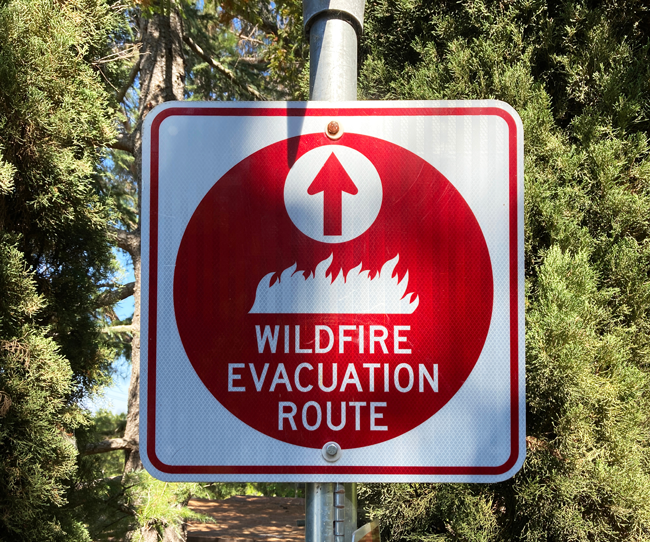 Wildfire Evacuation Sign